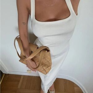 Rumored Parisian Cream Midi Dress